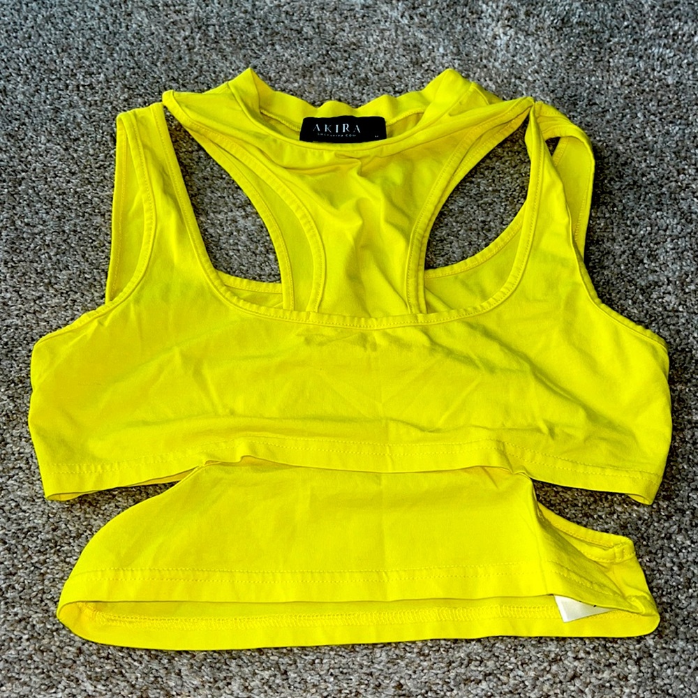 YELLOW AKIRA CUT OUT TOP